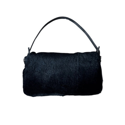 Vintage Fendi Black Fur Baguette