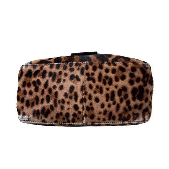 Fendi Pony Hair Leopard Print Small Shoulder Bag