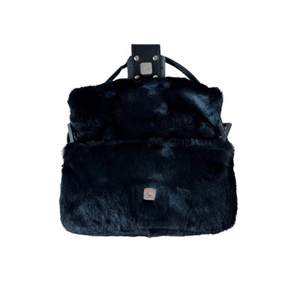 Vintage Fendi Black Fur Baguette