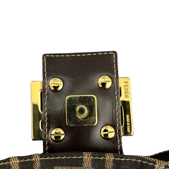 Vintage Fendi Zucca Baguette with Gold Hardware