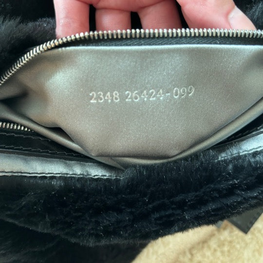 Vintage Fendi Black Fur Baguette