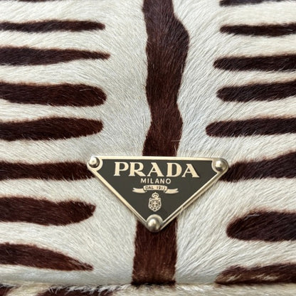 Vintage Prada Pony Hair Zebra Print Shoulder Bag