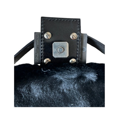 Vintage Fendi Black Fur Baguette