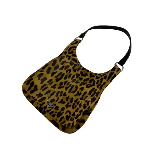 Vintage Prada Horse Hair Leopard Shoulder Bag