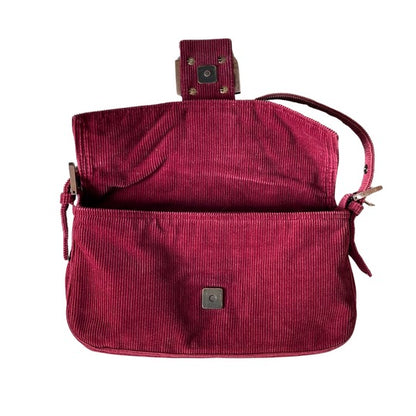 Fendi Red Corduroy Baguette