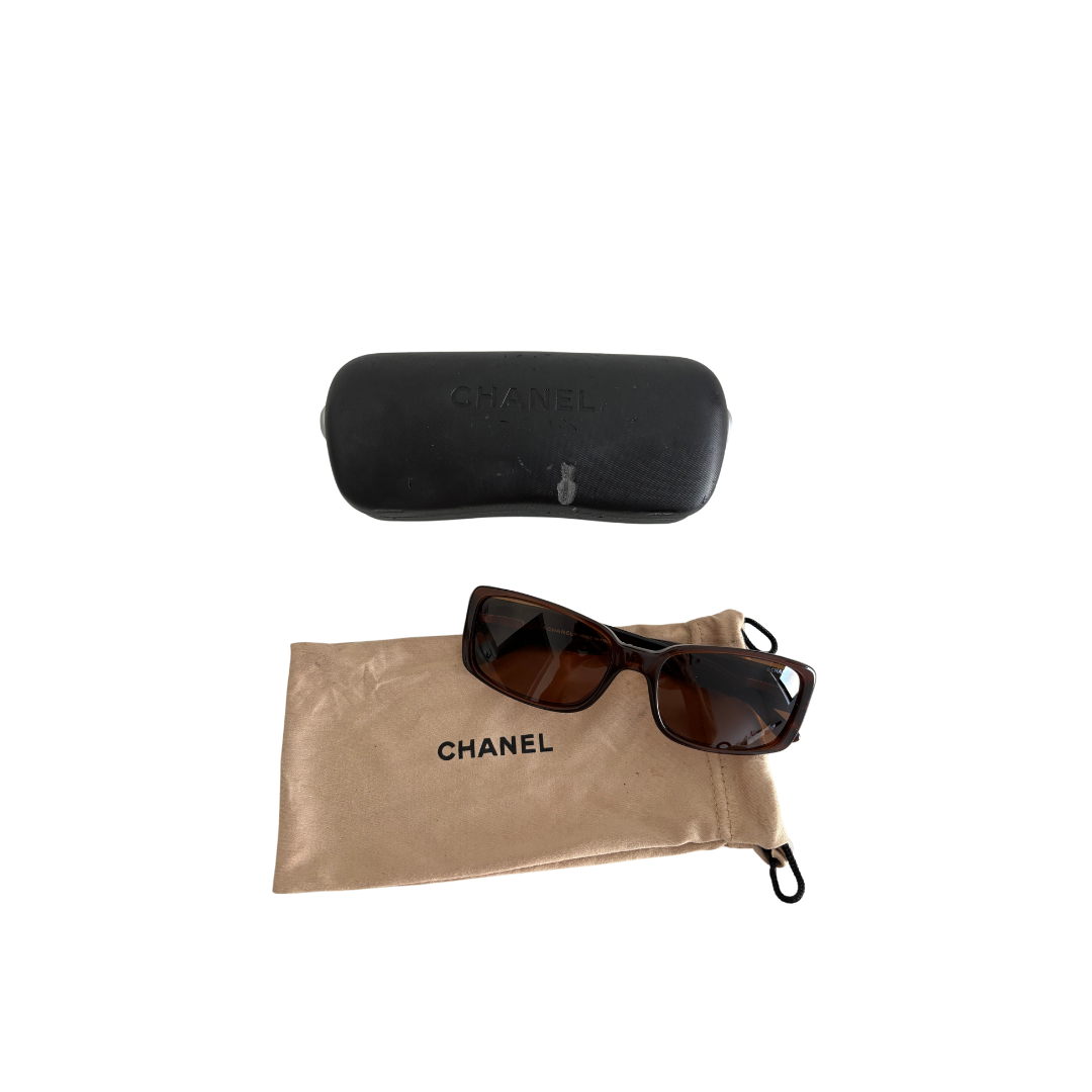 Chanel Brown Square Sunglasses