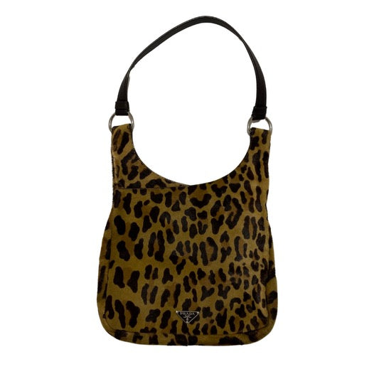 Vintage Prada Horse Hair Leopard Shoulder Bag