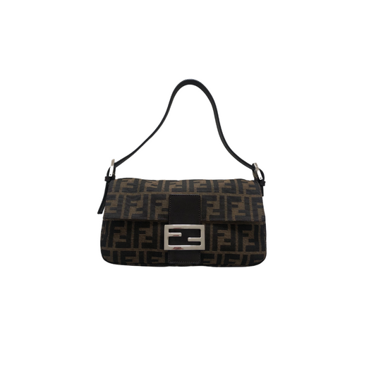 Fendi Zucca Baguette with Silver Hardware