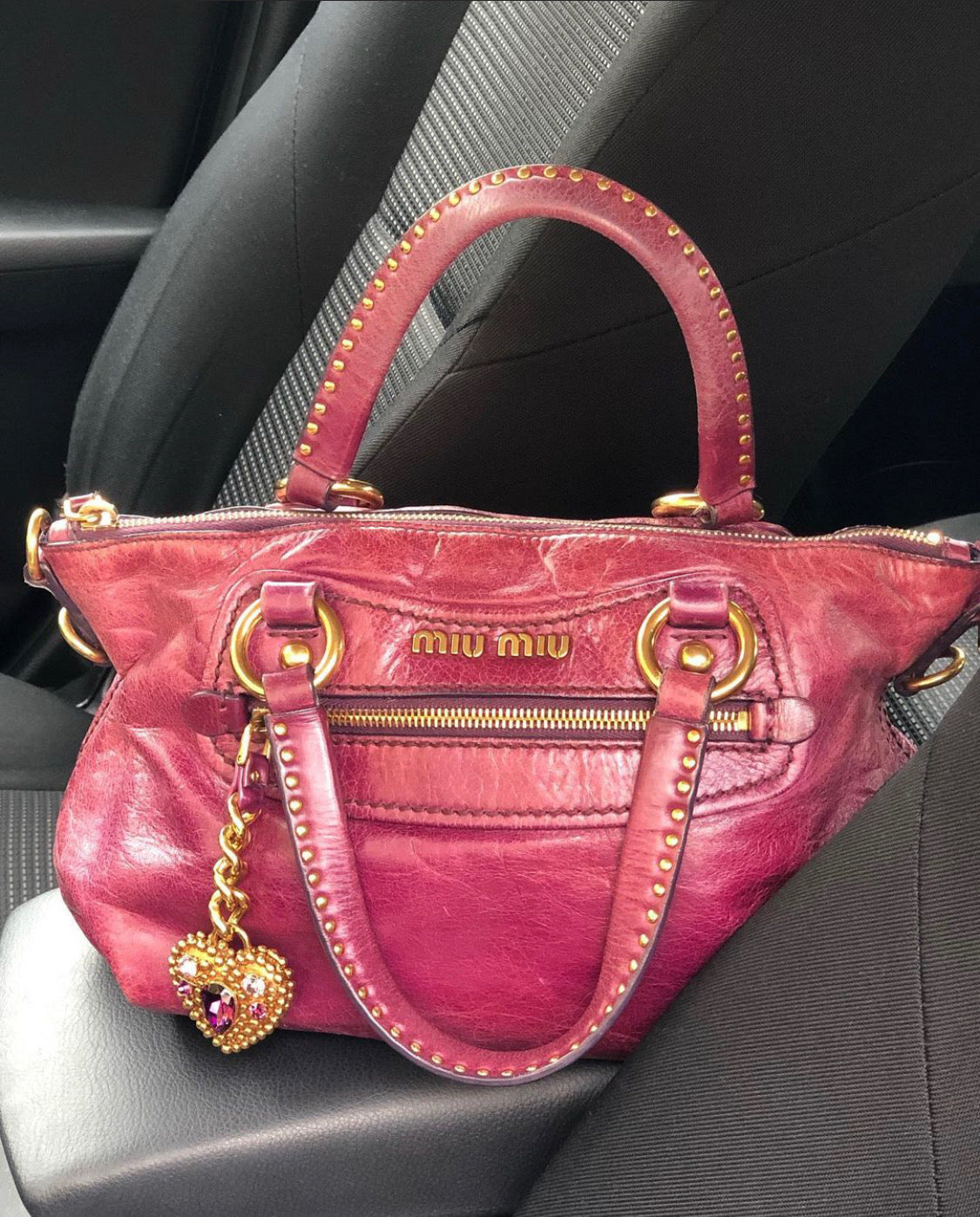 Miu Miu Pink Leather Shoulder Bag