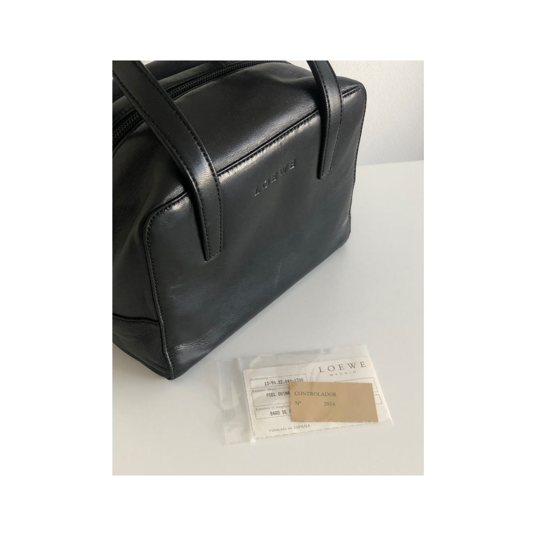 Loewe black leather handbag