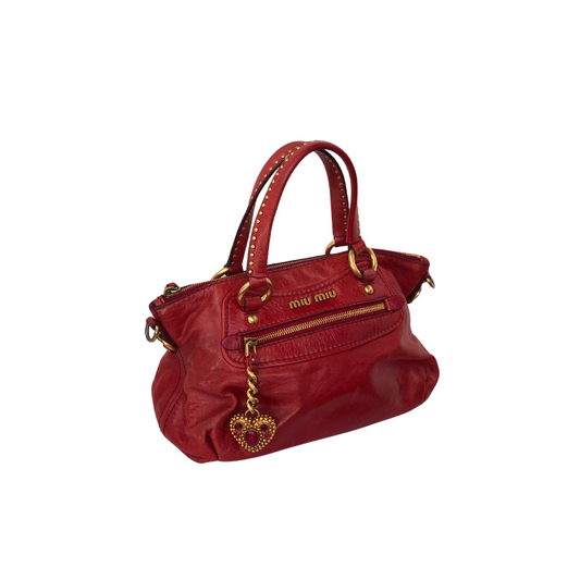 Miu Miu Red Leather Shoulder Bag