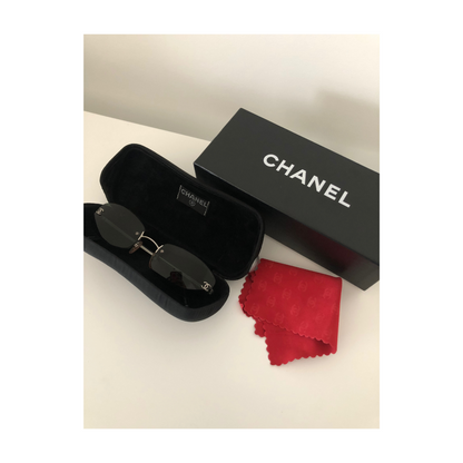 Chanel Y2K Green Rimless Sunglasses