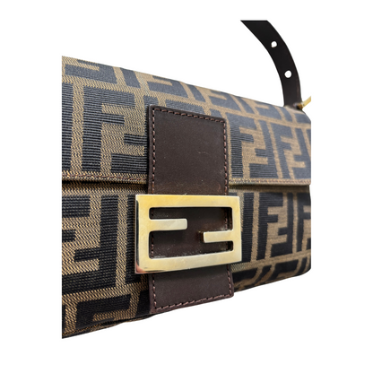 Fendi Zucca Baguette with Gold Hardware