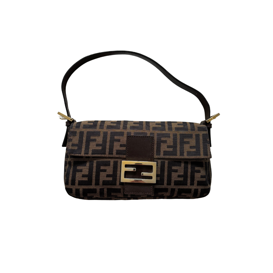 Fendi Zucca Baguette with Gold Hardware