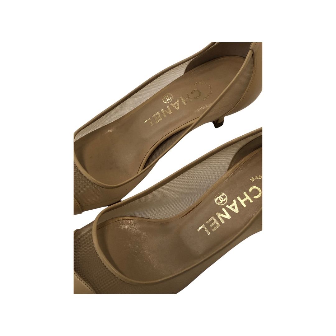 Chanel logo mesh heels – COMEFORVINTAGE