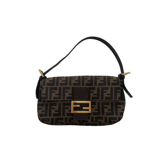 Fendi Zucca Baguette with Gold Hardware