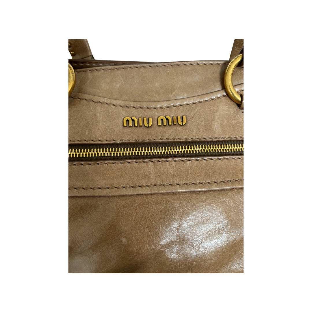 Miu Miu Tan Leather Shoulder bag